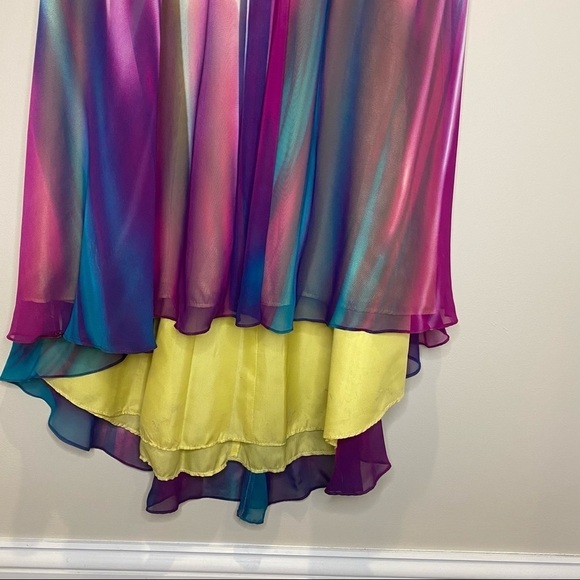 Camille La Vie Jeweled Embroidered Yellow Color Cascading Formal Dress Size 2 - Picture 7 of 9